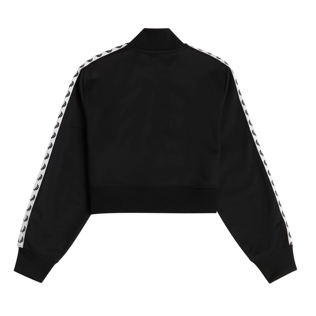FRED PERRY CROPPED TAPED TRACK JACKET BLACK What's New 5 FRED PERRY CROPPED TAPED TRACK JACKET BLACK What's New