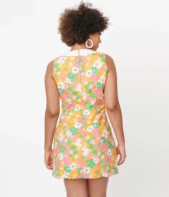 SMAK PARLOUR MUSTARD & PINK DAISY LIBERATED DRESS Shop Sour+Plus 10 SMAK PARLOUR MUSTARD & PINK DAISY LIBERATED DRESS Shop Sour+Plus