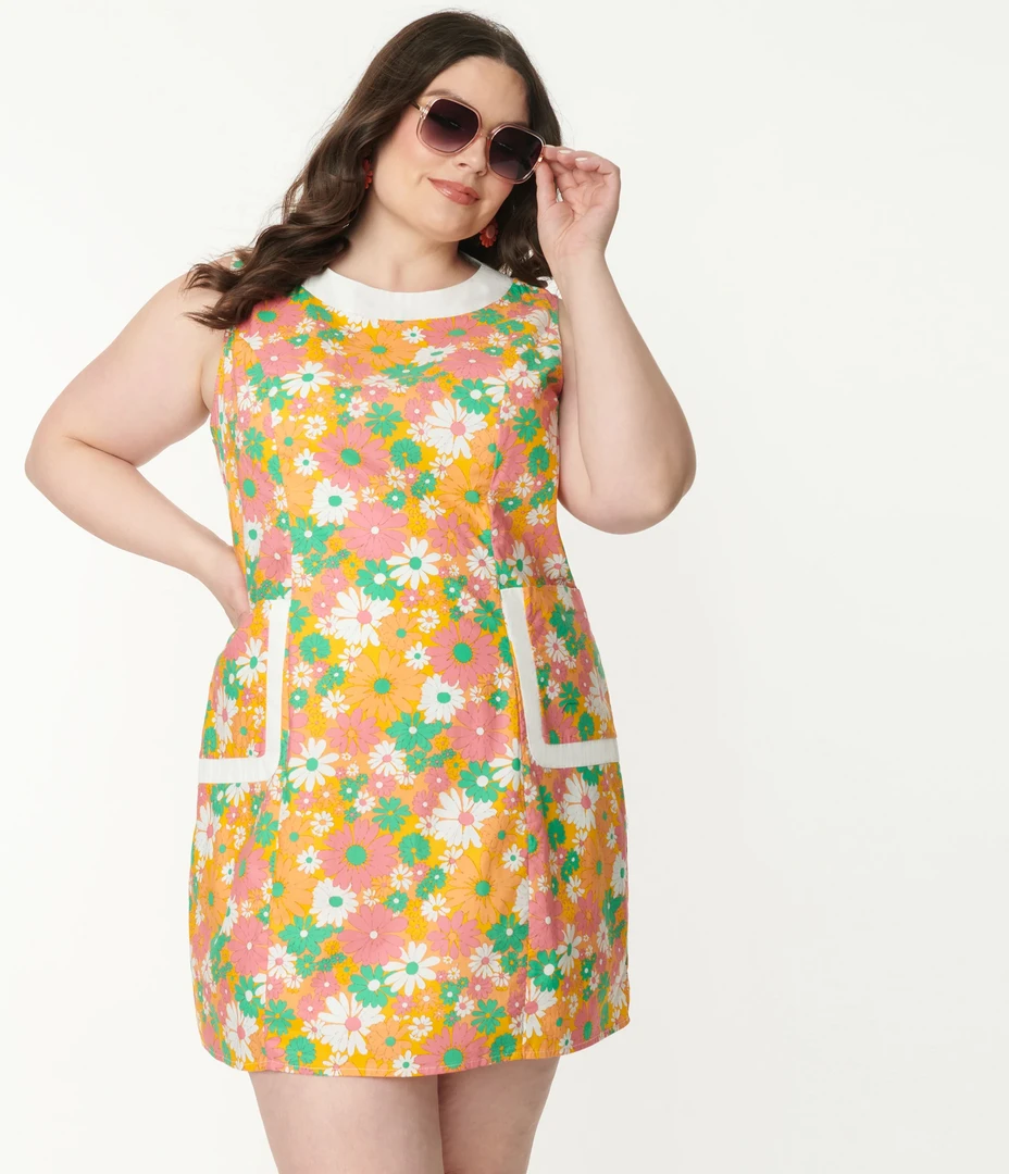 SMAK PARLOUR MUSTARD & PINK DAISY LIBERATED DRESS Shop Sour+Plus 6 SMAK PARLOUR MUSTARD & PINK DAISY LIBERATED DRESS Shop Sour+Plus