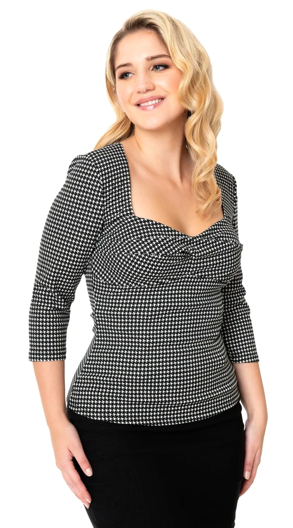 UNIQUE VINTAGE DAVIES HOUNDSTOOTH TOP Shop Sour+Plus 6 UNIQUE VINTAGE DAVIES HOUNDSTOOTH TOP Shop Sour+Plus