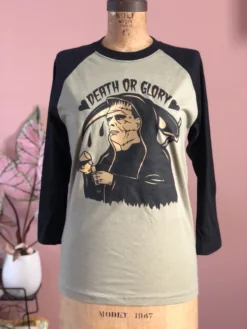 MISS LADYBUG DEATH OR GLORY RAGLAN UNISEX TEE Apparel