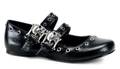 DEMONIA SKULLED MARY JANE FLATS Footwear