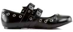 DEMONIA SKULLED MARY JANE FLATS Footwear