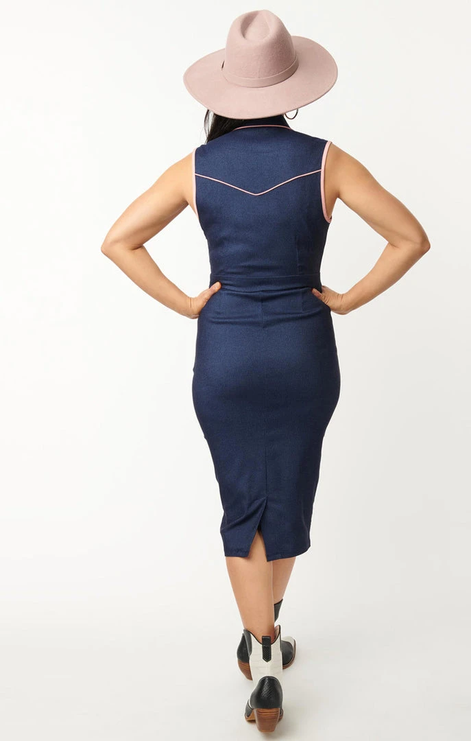 UNIQUE VINTAGE DENIM WESTERN FRINGE WIGGLE DRESS Shop Sour+Plus 5 UNIQUE VINTAGE DENIM WESTERN FRINGE WIGGLE DRESS Shop Sour+Plus