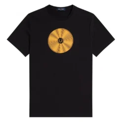 FRED PERRY DISC GRAPHIC T SHIRT BLK