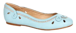 Bettie Page Shoes BETTIE PAGE DOLLY CUTOUT FLATS LIGHT BLUE