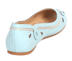 Bettie Page Shoes BETTIE PAGE DOLLY CUTOUT FLATS LIGHT BLUE