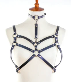 Funk Plus Back In Stock DOUBLE STRAP HARNESS WITH CHOKER BLACK