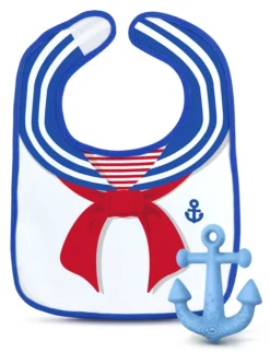 None DRESSED TO SPILL SAILOR BIB AND TEETHER SET Lifestyle