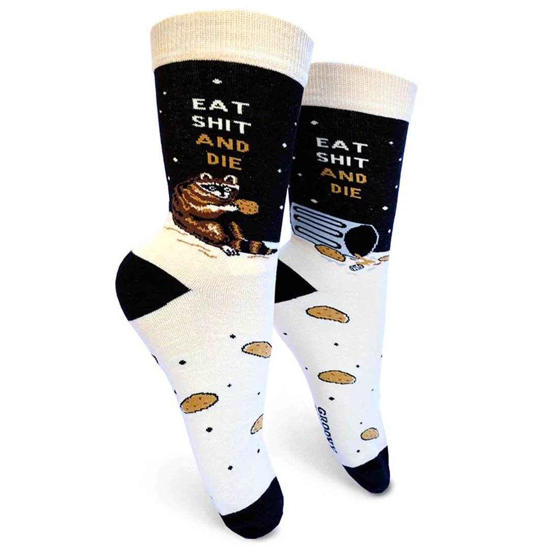 Groovy Things Co. GROOVY THINGS CO EAT SH*T & DIE WOMENS CREW SOCKS Accessories 3 Groovy Things Co. GROOVY THINGS CO EAT SH*T & DIE WOMENS CREW SOCKS Accessories