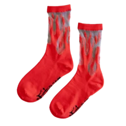 ECTOGASM SHEER FLAME SOCKS RED