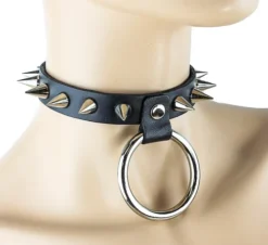 None Accessories ELEMENT SILVER HANGING RING SPIKE CHOKER