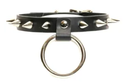 None Accessories ELEMENT SILVER HANGING RING SPIKE CHOKER