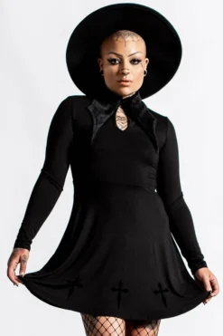 KILLSTAR ELISSABAT COLLAR DRESS Shop Sour+Plus
