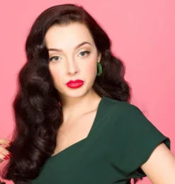 BOW & CROSSBONES ELSIE HOOP EARRINGS DARK GREEN