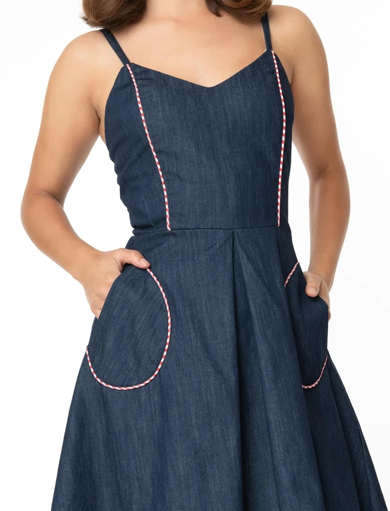 SMAK PARLOUR DENIM ETERNAL OPTIMIST FLARE DRESS Apparel 5 SMAK PARLOUR DENIM ETERNAL OPTIMIST FLARE DRESS Apparel