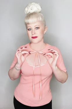 OBLONG BOX SHOP EVELYN TIE TOP PINK