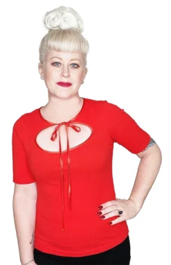 OBLONG BOX SHOP EVELYN TIE TOP RED Shop Sour+Plus