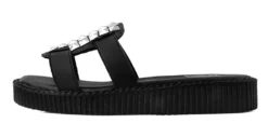 Ghouls Just Wanna Have Sun T.U.K. BLACK TUKSKIN STUDDED MULE SANDALS