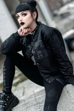 Shop Sour+Plus KILLSTAR FEARLESS VARSITY JACKET