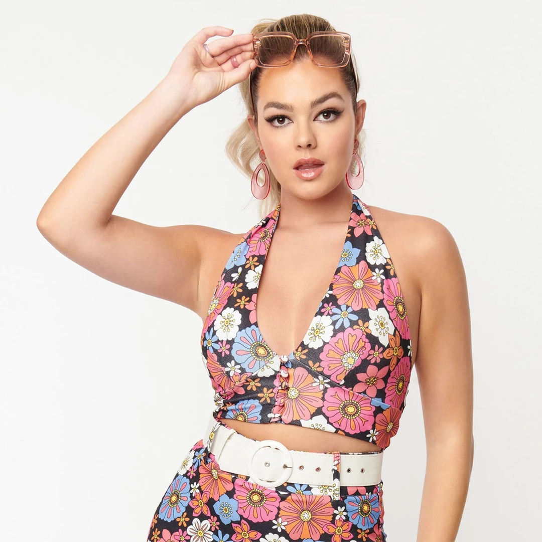 Shop Sour+Plus SMAK PARLOUR BLACK & PURPLE FLORAL PRINT FEELIN GROOVY CROP TOP 3 Shop Sour+Plus SMAK PARLOUR BLACK & PURPLE FLORAL PRINT FEELIN GROOVY CROP TOP