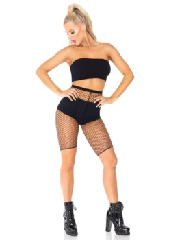 None Ghouls Just Wanna Have Sun INDUSTRIAL NET BIKER SHORTS BLACK