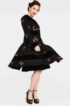 VOODOO VIXEN FLO FLORAL FLOCKED COAT 9 VOODOO VIXEN FLO FLORAL FLOCKED COAT