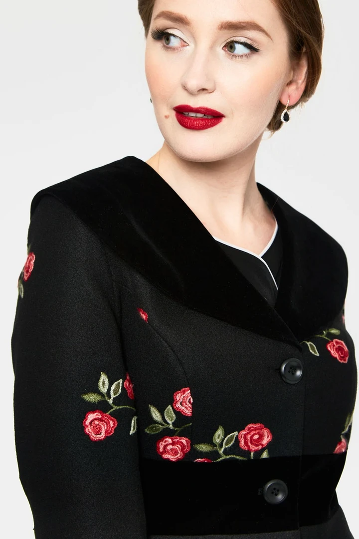 VOODOO VIXEN FLO FLORAL FLOCKED COAT 4 VOODOO VIXEN FLO FLORAL FLOCKED COAT