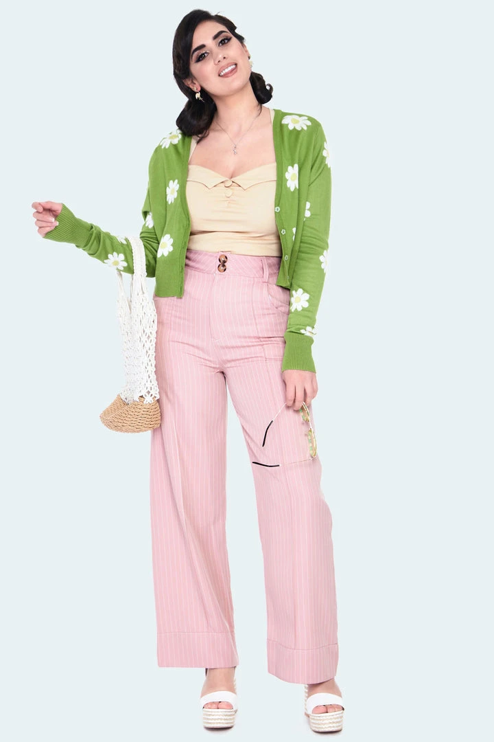 VOODOO VIXEN FLORA DAISY CROPPED CARDIGAN GREEN Apparel 7 VOODOO VIXEN FLORA DAISY CROPPED CARDIGAN GREEN Apparel