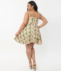 UNIQUE VINTAGE MUSHROOM PRINT FOLLOW YOUR HEART FIT & FLARE DRESS 10 UNIQUE VINTAGE MUSHROOM PRINT FOLLOW YOUR HEART FIT & FLARE DRESS