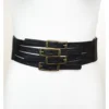 None EMBER MULTIPLE BUCKLE BLACK STRETCH BELT