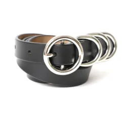None Back In Stock FOUR RING SKINNY BELT BLACK
