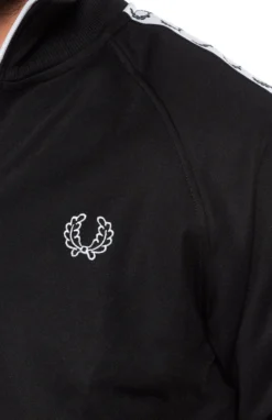 Back In Stock FRED PERRY LAUREL TAPED TRACK JACKET BLACK