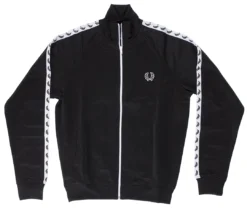 Back In Stock FRED PERRY LAUREL TAPED TRACK JACKET BLACK