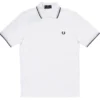 FRED PERRY TWIN TIPPED POLO SHIRT WHITE/ICE/NAVY Apparel