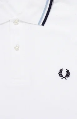 FRED PERRY TWIN TIPPED POLO SHIRT WHITE/ICE/NAVY Apparel