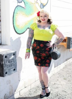 SOURPUSS ROSE GARDEN MIDI SKIRT Shop Sour+Plus