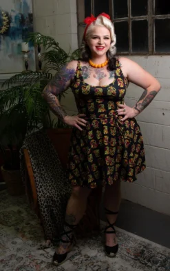 Neon Dreams SOURPUSS TINY TIKI CAMI SKATER DRESS