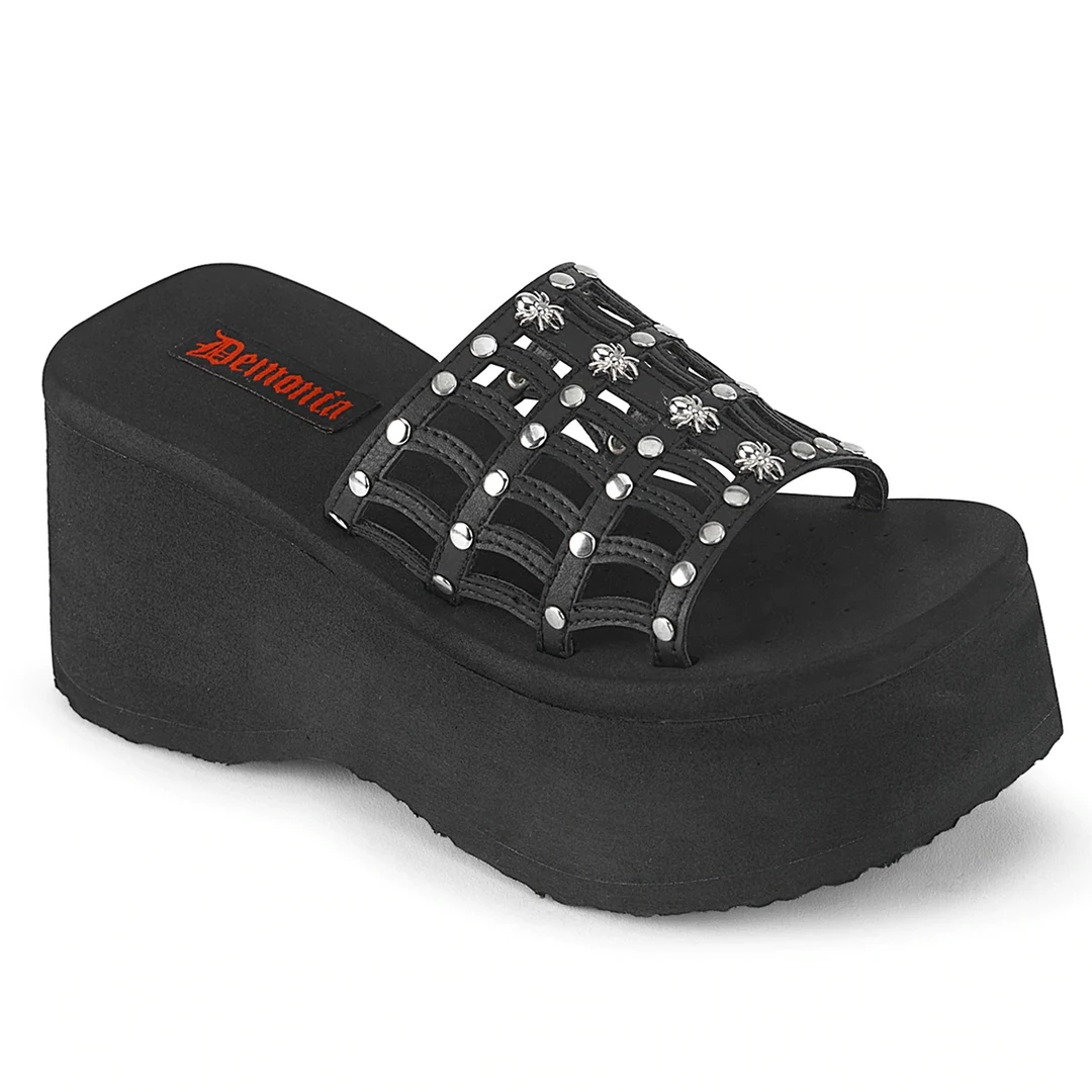 Back In Stock DEMONIA STUDDED SPIDERWEB PLATFORM SLIDE SANDALS 3 Back In Stock DEMONIA STUDDED SPIDERWEB PLATFORM SLIDE SANDALS