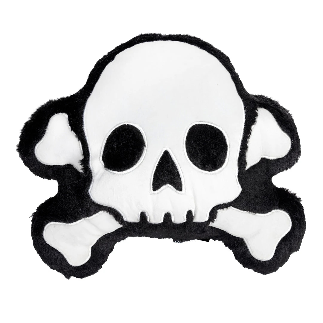 Haunted Homewares SOURPUSS FURRY SKULL & BONES PILLOW 3 Haunted Homewares SOURPUSS FURRY SKULL & BONES PILLOW