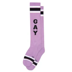 Gumball Poodle GAY ATHLETIC STRIPE KNEE SOCKS PURPLE