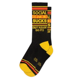 Gumball Poodle Accessories SOCIAL DISTANCING SUCKS (BUT PLEASE DO IT!) GYM SOCKS