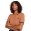 FRED PERRY GIRLS TWIN TIPPED POLO COURT CLAY/BLACK Shop Sour+Plus
