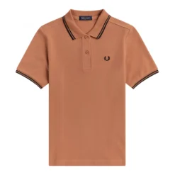 FRED PERRY GIRLS TWIN TIPPED POLO COURT CLAY/BLACK Shop Sour+Plus