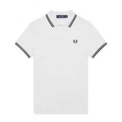 What's New FRED PERRY GIRLS TWIN TIPPED POLO WHT 12 What's New FRED PERRY GIRLS TWIN TIPPED POLO WHT
