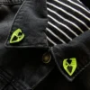ECTOGASM GLOW IN THE DARK VAMPIRE TEETH COLLAR PIN SET Back In Stock