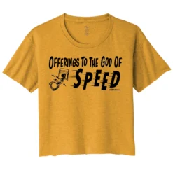 LUCKY 13 OFFERINGS TO THE GOD OF SPEED CROP TEE GOLD Shop Sour+Plus