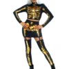 None TWO PIECE GOLDEN SKELETON COSTUME Apparel