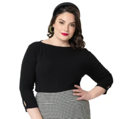 UNIQUE VINTAGE GRACIE TOP BLACK Shop Sour+Plus