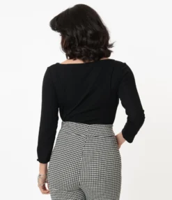 UNIQUE VINTAGE GRACIE TOP BLACK Shop Sour+Plus